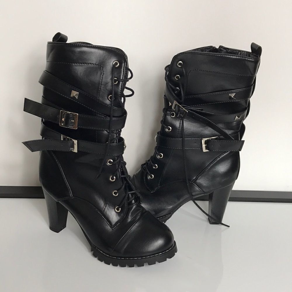 Unbranded Round-Toe Mid-Calf Heeled Boot - Picture 3 of 4